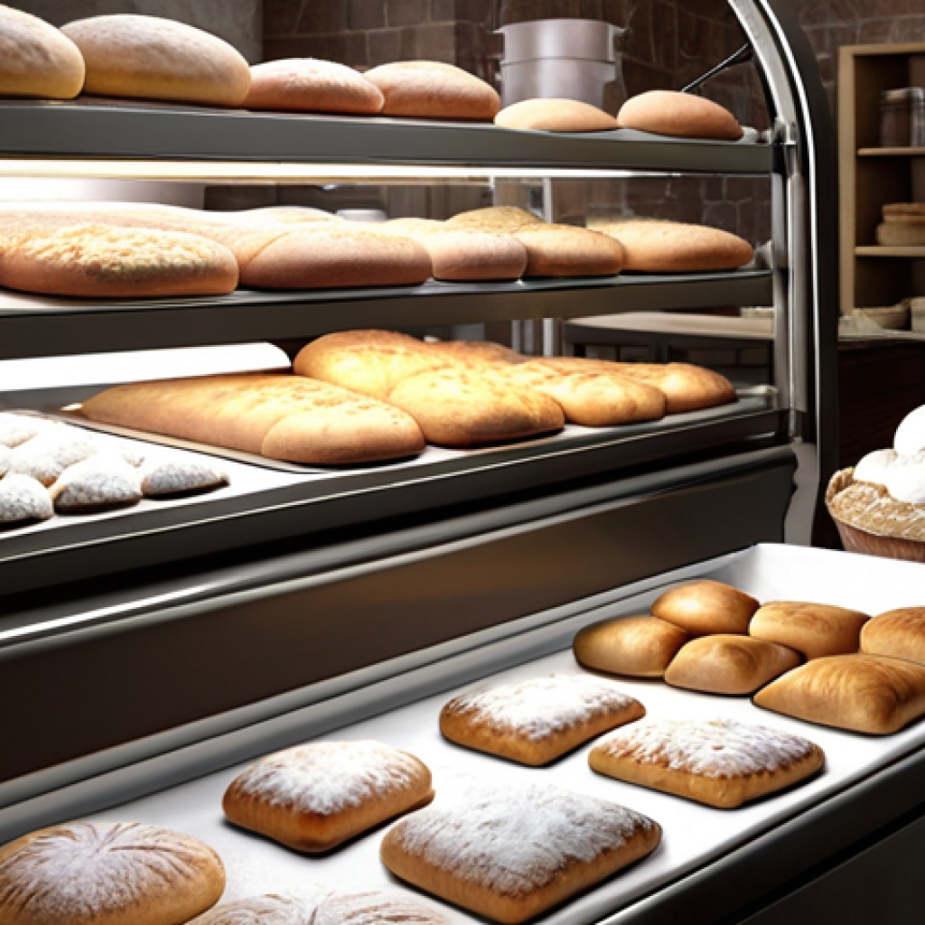 **

Prompt:  "Bakery scene. Focus on transparent ingredient list showing the origin and processing of flour.  Conveys trust and traceability.  Software Bill of Materials (SBOM) concept visualized."

**