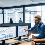 Home 20 소프트웨어 공급망 보안의 정보 자산 관리 - A modern office setting with a diverse Dutch IT team collaboratively discussing a detailed digital d...