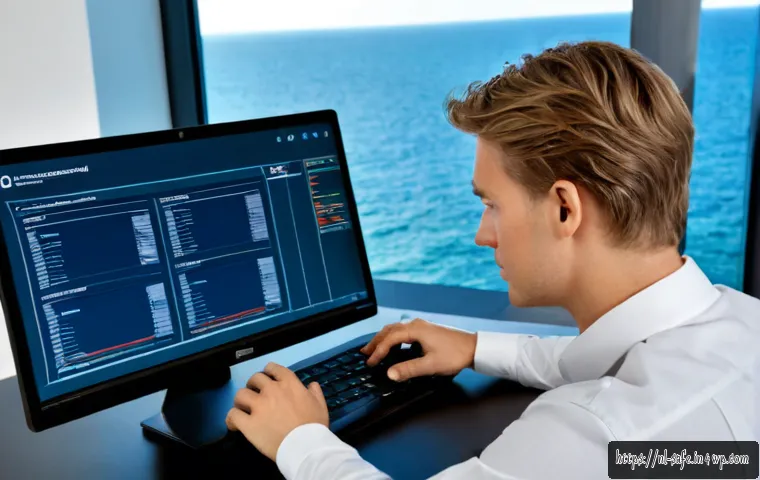 Home 17 소프트웨어 공급망 보안 기술 동향 및 분석 - Photorealistic cybersecurity analyst in a modern Dutch office, reviewing a software supply chain ris...